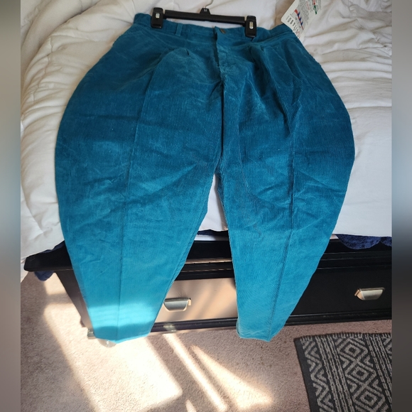 vintage teal corduroy pants - Picture 3 of 10
